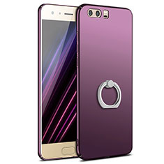 Custodia Plastica Rigida Cover Opaca con Anello Supporto A01 per Huawei Honor 9 Viola