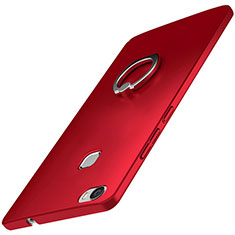 Custodia Plastica Rigida Cover Opaca con Anello Supporto A01 per Huawei Honor Note 8 Rosso