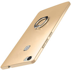 Custodia Plastica Rigida Cover Opaca con Anello Supporto A01 per Huawei Honor V8 Max Oro