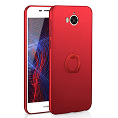 Custodia Plastica Rigida Cover Opaca con Anello Supporto A01 per Huawei Y5 III Y5 3 Rosso