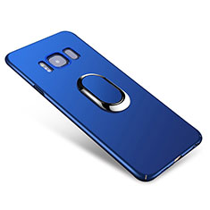 Custodia Plastica Rigida Cover Opaca con Anello Supporto A01 per Samsung Galaxy S8 Plus Blu