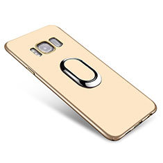 Custodia Plastica Rigida Cover Opaca con Anello Supporto A01 per Samsung Galaxy S8 Plus Oro