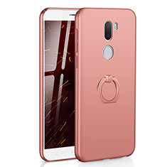 Custodia Plastica Rigida Cover Opaca con Anello Supporto A01 per Xiaomi Mi 5S Plus Oro Rosa