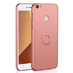 Custodia Plastica Rigida Cover Opaca con Anello Supporto A01 per Xiaomi Redmi Note 5A Pro Oro Rosa