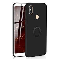 Custodia Plastica Rigida Cover Opaca con Anello Supporto A01 per Xiaomi Redmi S2 Nero