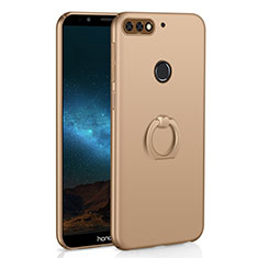 Custodia Plastica Rigida Cover Opaca con Anello Supporto A03 per Huawei Enjoy 8 Oro