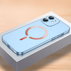 Custodia Plastica Rigida Cover Opaca con Mag-Safe Magnetic QC1 per Apple iPhone 12 Cielo Blu