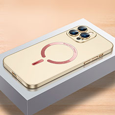 Custodia Plastica Rigida Cover Opaca con Mag-Safe Magnetic QC1 per Apple iPhone 15 Pro Oro