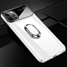 Custodia Plastica Rigida Cover Opaca con Magnetico Anello Supporto A01 per Apple iPhone 12 Pro Bianco