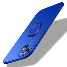 Custodia Plastica Rigida Cover Opaca con Magnetico Anello Supporto A01 per Apple iPhone 13 Mini Blu