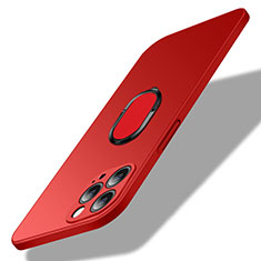 Custodia Plastica Rigida Cover Opaca con Magnetico Anello Supporto A01 per Apple iPhone 13 Pro Rosso