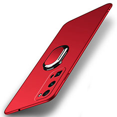 Custodia Plastica Rigida Cover Opaca con Magnetico Anello Supporto A01 per Huawei Honor 30 Pro+ Plus Rosso