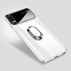 Custodia Plastica Rigida Cover Opaca con Magnetico Anello Supporto A01 per Huawei Honor Magic 2 Bianco