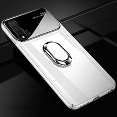 Custodia Plastica Rigida Cover Opaca con Magnetico Anello Supporto A01 per Huawei Nova 6 5G Bianco
