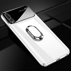 Custodia Plastica Rigida Cover Opaca con Magnetico Anello Supporto A01 per Huawei P20 Pro Bianco