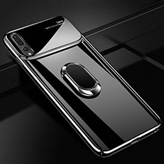 Custodia Plastica Rigida Cover Opaca con Magnetico Anello Supporto A01 per Huawei P20 Pro Nero