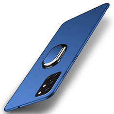Custodia Plastica Rigida Cover Opaca con Magnetico Anello Supporto A01 per OnePlus 8T 5G Blu