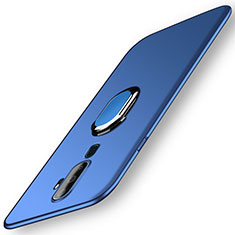 Custodia Plastica Rigida Cover Opaca con Magnetico Anello Supporto A01 per Oppo A11 Blu