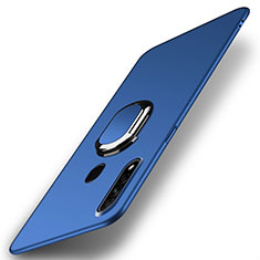 Custodia Plastica Rigida Cover Opaca con Magnetico Anello Supporto A01 per Oppo A31 Blu