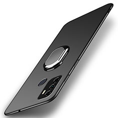 Custodia Plastica Rigida Cover Opaca con Magnetico Anello Supporto A01 per Oppo A53s Nero