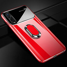 Custodia Plastica Rigida Cover Opaca con Magnetico Anello Supporto A01 per Oppo Find X2 Pro Rosso