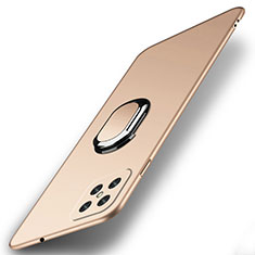 Custodia Plastica Rigida Cover Opaca con Magnetico Anello Supporto A01 per Oppo Reno4 Z 5G Oro