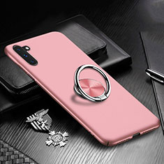 Custodia Plastica Rigida Cover Opaca con Magnetico Anello Supporto A01 per Samsung Galaxy Note 10 Oro Rosa
