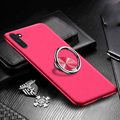 Custodia Plastica Rigida Cover Opaca con Magnetico Anello Supporto A01 per Samsung Galaxy Note 10 Rosso