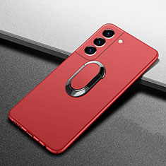 Custodia Plastica Rigida Cover Opaca con Magnetico Anello Supporto A01 per Samsung Galaxy S21 Plus 5G Rosso