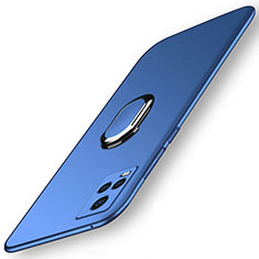 Custodia Plastica Rigida Cover Opaca con Magnetico Anello Supporto A01 per Vivo V20 Pro 5G Blu