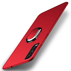 Custodia Plastica Rigida Cover Opaca con Magnetico Anello Supporto A01 per Vivo Y20s Rosso