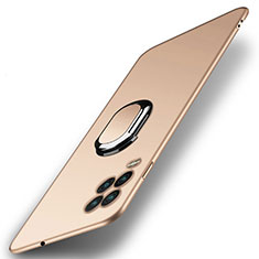 Custodia Plastica Rigida Cover Opaca con Magnetico Anello Supporto A01 per Xiaomi Mi 10 Lite Oro