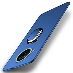 Custodia Plastica Rigida Cover Opaca con Magnetico Anello Supporto A01 per Xiaomi Mi 10i 5G Blu