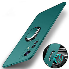 Custodia Plastica Rigida Cover Opaca con Magnetico Anello Supporto A01 per Xiaomi Mi 12S 5G Verde