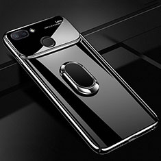 Custodia Plastica Rigida Cover Opaca con Magnetico Anello Supporto A01 per Xiaomi Mi 8 Lite Nero