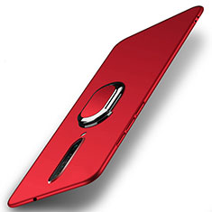 Custodia Plastica Rigida Cover Opaca con Magnetico Anello Supporto A01 per Xiaomi Poco X2 Rosso
