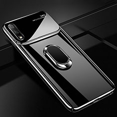 Custodia Plastica Rigida Cover Opaca con Magnetico Anello Supporto A02 per Huawei Honor 9X Nero