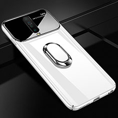 Custodia Plastica Rigida Cover Opaca con Magnetico Anello Supporto A02 per Xiaomi Poco X2 Bianco