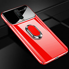 Custodia Plastica Rigida Cover Opaca con Magnetico Anello Supporto A02 per Xiaomi Poco X2 Rosso