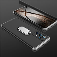 Custodia Plastica Rigida Cover Opaca con Magnetico Anello Supporto GK1 per Samsung Galaxy A53 5G Argento