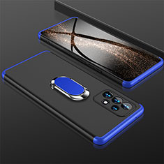 Custodia Plastica Rigida Cover Opaca con Magnetico Anello Supporto GK1 per Samsung Galaxy A53 5G Blu e Nero