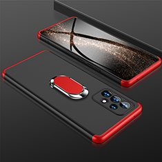 Custodia Plastica Rigida Cover Opaca con Magnetico Anello Supporto GK1 per Samsung Galaxy A53 5G Rosso e Nero