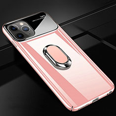 Custodia Plastica Rigida Cover Opaca con Magnetico Anello Supporto P01 per Apple iPhone 11 Pro Oro Rosa