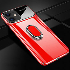 Custodia Plastica Rigida Cover Opaca con Magnetico Anello Supporto P01 per Apple iPhone 11 Rosso