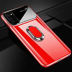 Custodia Plastica Rigida Cover Opaca con Magnetico Anello Supporto P01 per Huawei Honor V30 5G Rosso