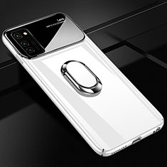 Custodia Plastica Rigida Cover Opaca con Magnetico Anello Supporto P01 per Huawei Honor View 30 Pro 5G Bianco
