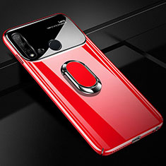 Custodia Plastica Rigida Cover Opaca con Magnetico Anello Supporto P01 per Huawei Nova 5i Rosso
