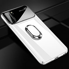 Custodia Plastica Rigida Cover Opaca con Magnetico Anello Supporto P01 per Huawei Nova 7 SE 5G Bianco
