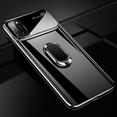 Custodia Plastica Rigida Cover Opaca con Magnetico Anello Supporto P01 per Oppo A72 Nero