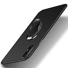 Custodia Plastica Rigida Cover Opaca con Magnetico Anello Supporto P01 per Oppo Reno3 Pro Nero